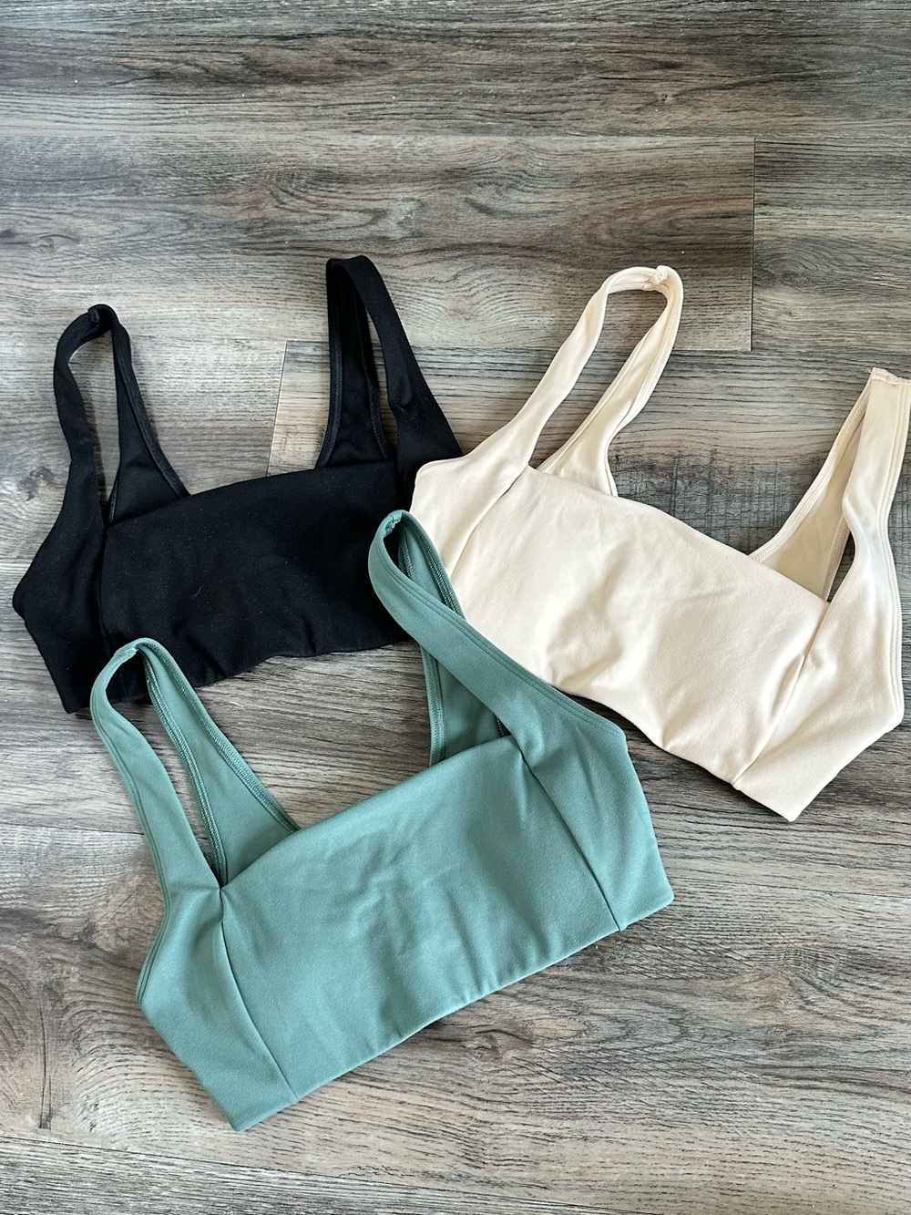 Victoria's Secret Bralette Trio in Black, Cream & Sage